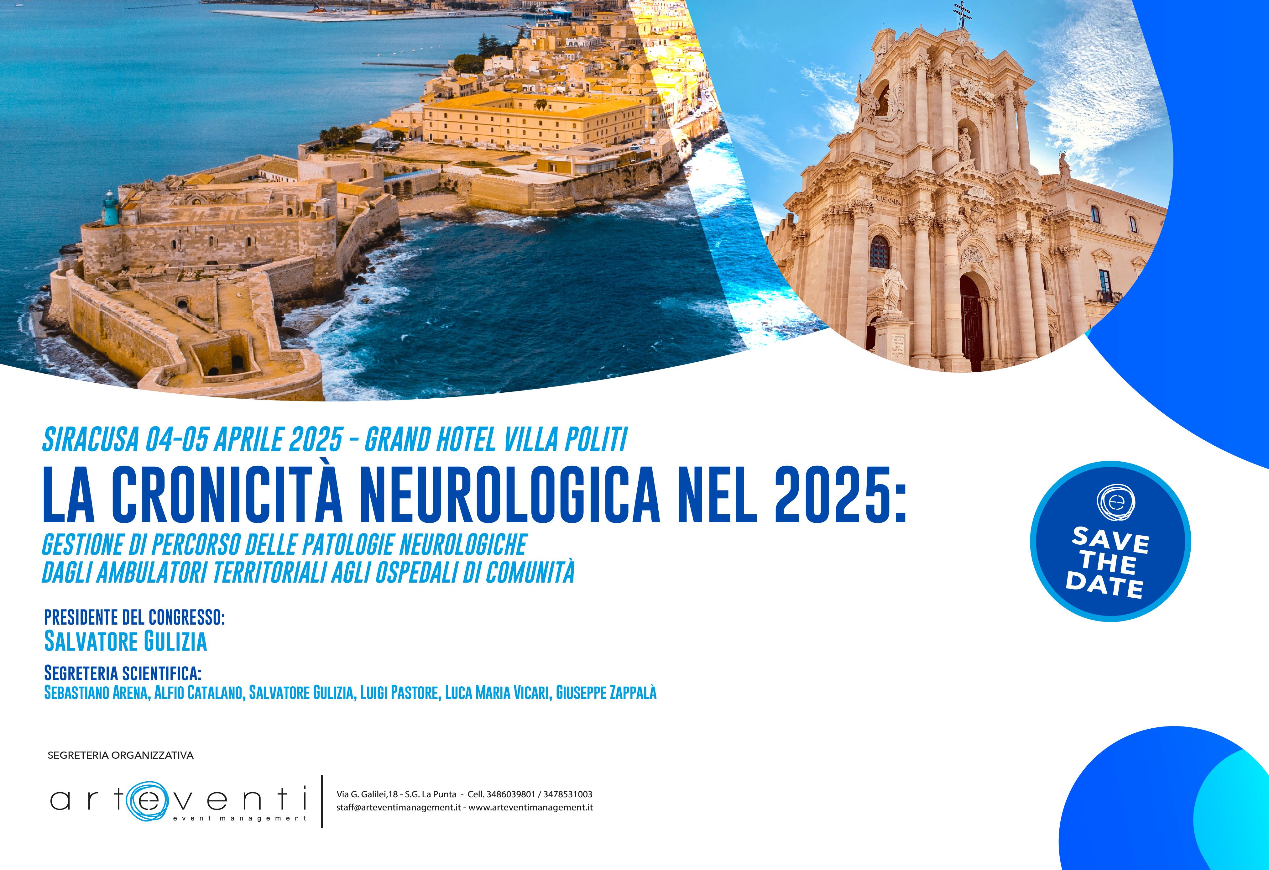 LA CRONICITÀ NEUROLOGICA NEL 2025 - SIRACUSA 04-05 APRILE 2025 - GRAND HOTEL VILLA POLITI